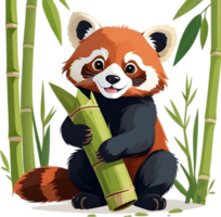 A playful red panda cub with a mischievous grin. AI-Generated. png