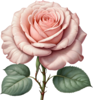 Vibrant flowers are rendered in the style of a vintage botanical illustration. AI-Generated. png