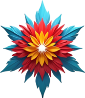 Flower with a sunburst effect. AI-Generated. png