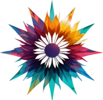 Flower with a sunburst effect. AI-Generated. png