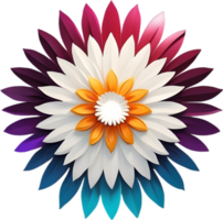 Flower with a sunburst effect. AI-Generated. png