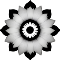 Flower with a sunburst effect. AI-Generated. png