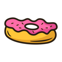 Donut cartoon flat design illustration png