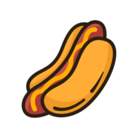 Hot dog flat design illustration png