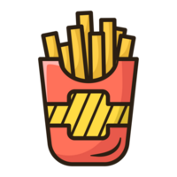 French fries cartoon design illustration png