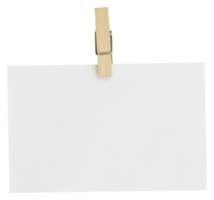 Empty paper sheet for notes, frames with clothespin png