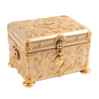 Golden precious casket , no background png