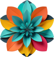 Geometric bloom. A vibrant flower constructed from overlapping geometric shapes. AI-Generated. png