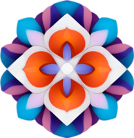 Geometric bloom. A vibrant flower constructed from overlapping geometric shapes. AI-Generated. png