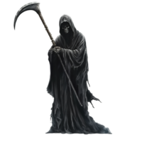 a grim reaper holding a scythe with alpha channel png