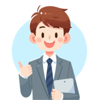 business man illustration on transparent background png