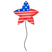 Balloon American Independence day flag cartoon. 4th July celebration american helium air balloons heart shape. National USA symbol party surprise. png