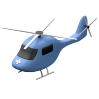 Blue Rescue Helicopter 3D Icon png