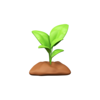 3d Plant in the soil. Symbol of ecology, nature and environment png