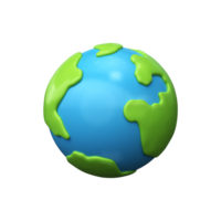 3d earth planet icon. Concept of environmental conservation. png