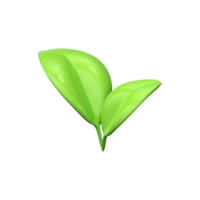 3d plant and leaf icon. Symbol of ecology and environment png