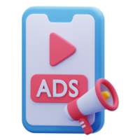 Mobile ads 3d graphic illustration png