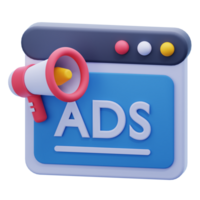 Ads 3d illustration png