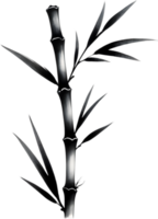 A black Sumi-e bamboo stalk. AI-Generated. png