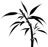 A black Sumi-e bamboo stalk. AI-Generated. png