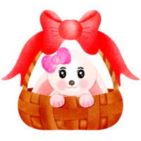 The easter bunny is in the basket png