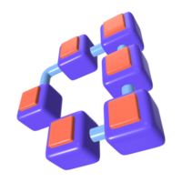 Blockchain 3D Illustration Icon png