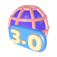 Web 3.0 3D-Illustrationssymbol png