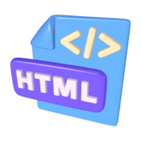 html Arquivo 3d ilustração ícone png