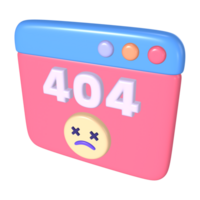 404 Not Found 3D Illustration Icon png