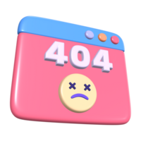 404 inte hittades 3d illustration ikon png