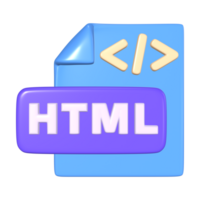 html Arquivo 3d ilustração ícone png