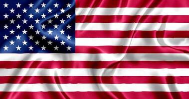 Flag of USA silk close-up photo