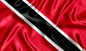 Flag of Trinidad and Tobago silk close-up photo