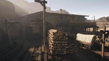 Old wooden sawmill along the coast of Maine video