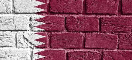 Flag Qatar on the wall photo