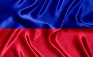 The flag of Haiti civil silk close-up photo