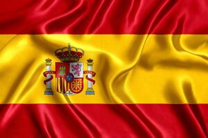 Flag of Spain silk close-up photo