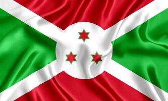 Flag of Burundi silk close-up photo