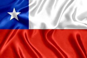 bandera de Chile seda de cerca foto