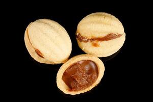 Peanut cookies with condensed milk. Sweet and delicious walnut cookies. nuts with condensed milk photo