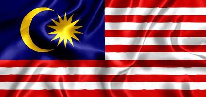 Flag of Malaysia silk close-up photo
