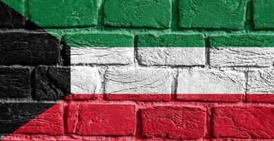 Flag of Kuwait on the wall photo
