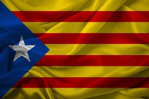 Vibrant Catalonia Flag Fluttering photo