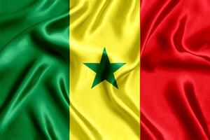 Flag Senegal silk close-up photo