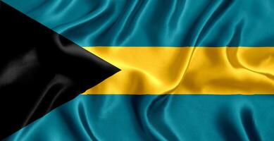 Flag of the Bahamas silk close-up photo