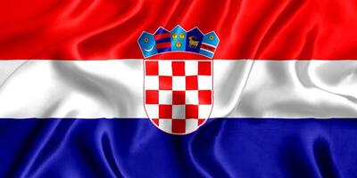 Flag of Croatia silk close-up photo