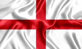 Flag of England silk close-up photo