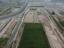 High angle view with drone of West Marina Housing Society in Lahore Pakistan on November 07, 2023 photo