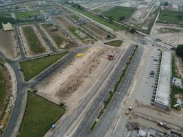 High angle view with drone of West Marina Housing Society in Lahore Pakistan on November 07, 2023 photo