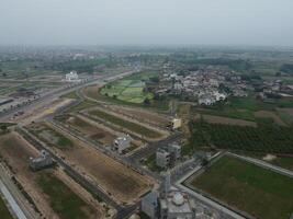 High angle view with drone of West Marina Housing Society in Lahore Pakistan on November 07, 2023 photo